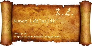 Kuncz László névjegykártya