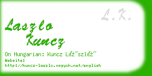 laszlo kuncz business card